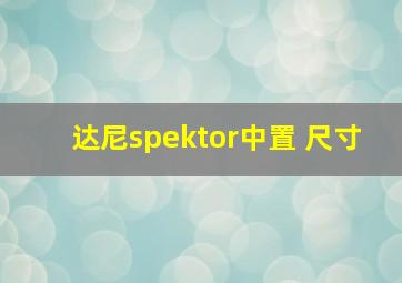 达尼spektor中置 尺寸